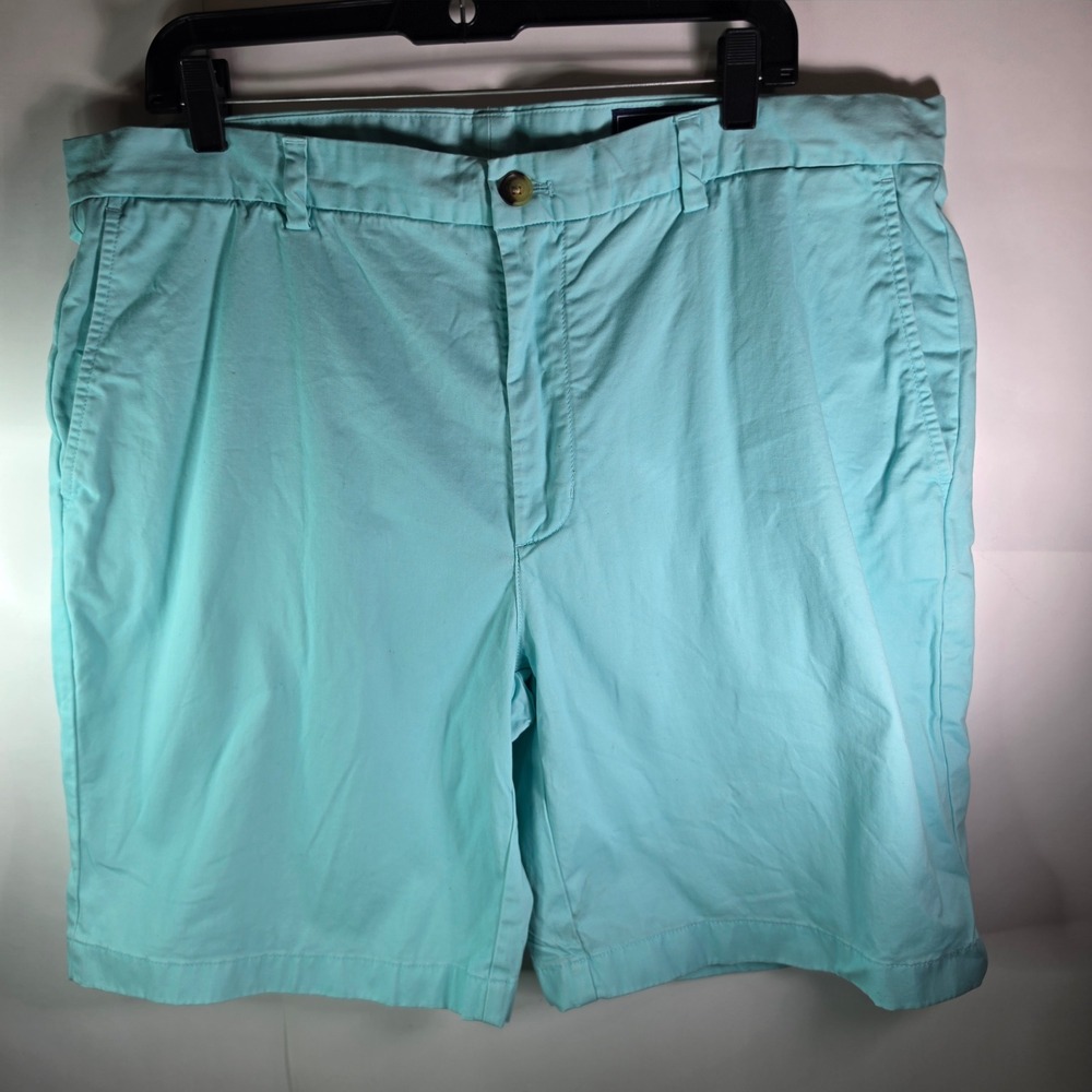 Vineyard Vines Mens Shorts 38 Aqua Mint Green Flat Front Chino 8 Inch Inseam